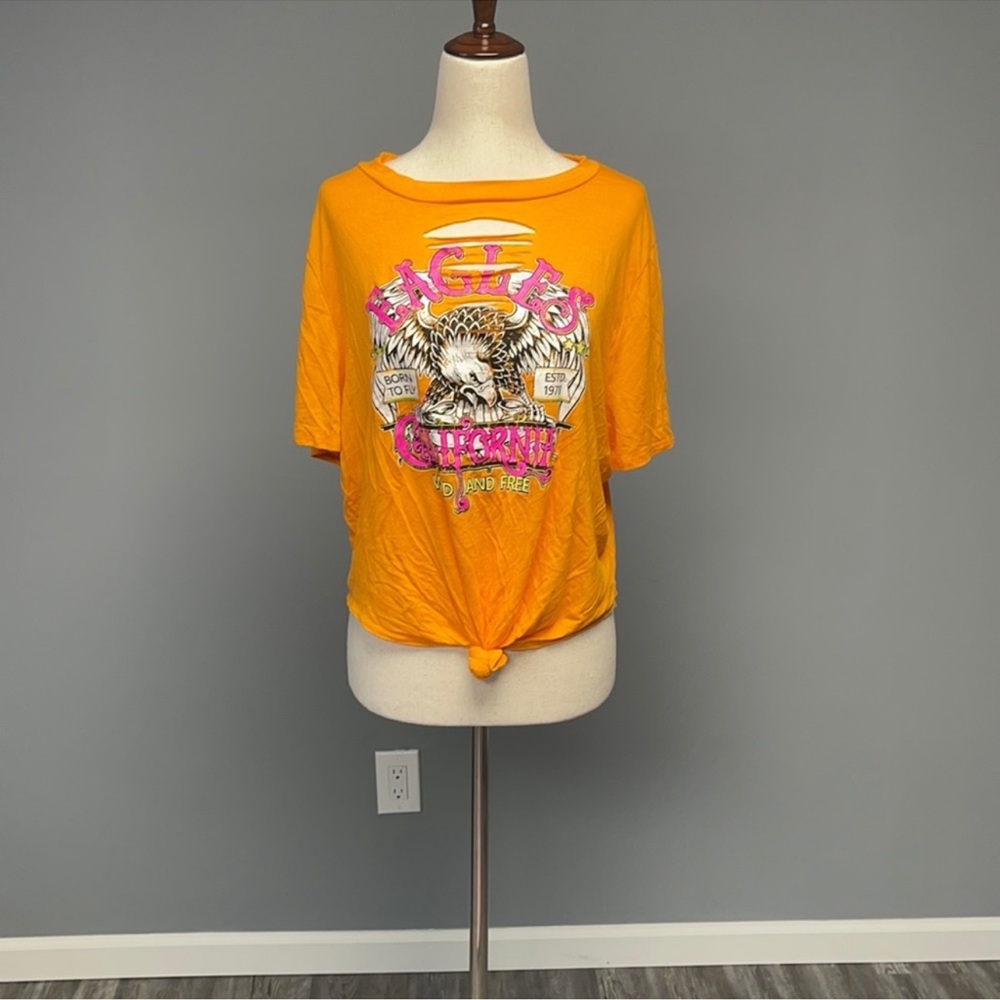 Fashion Nova Orange Eagles Graphic Crop Top